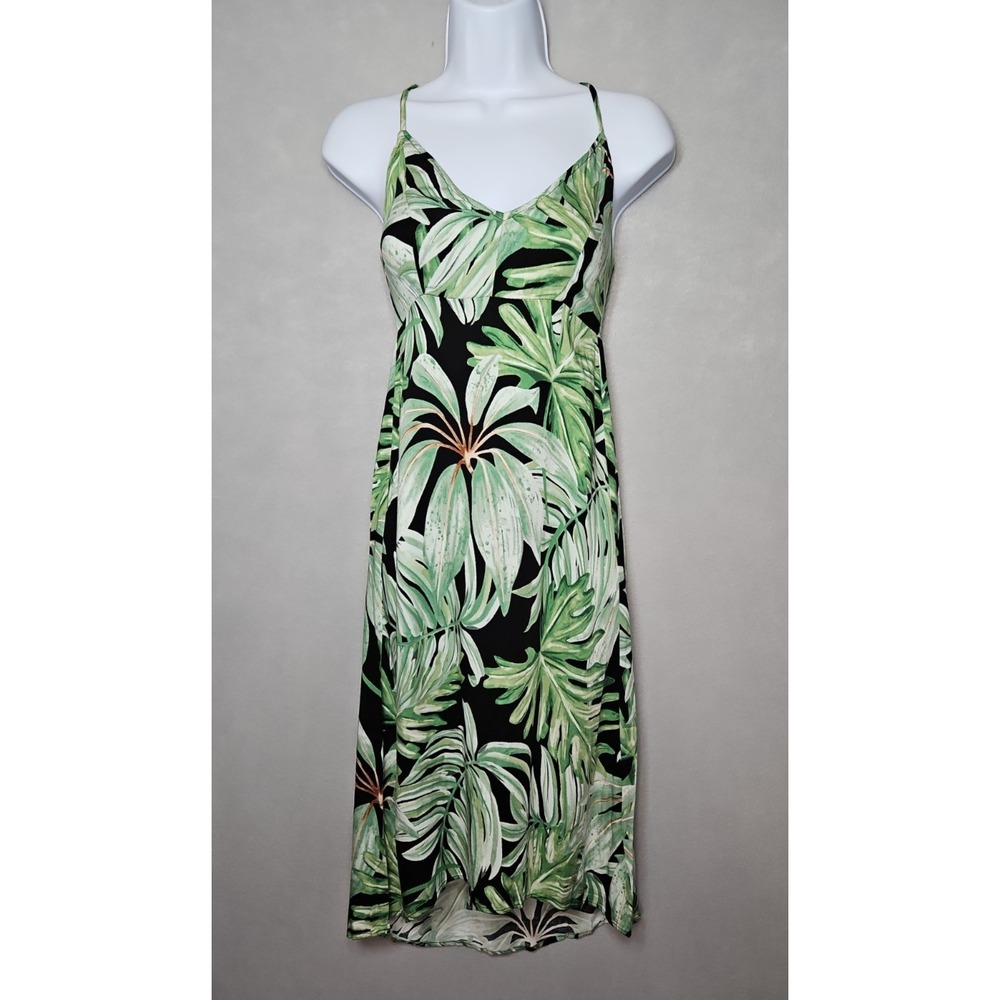 Chaser Womens Tropical Palm Print Racerback High Low‎ Maxi Dress Size XS NWT